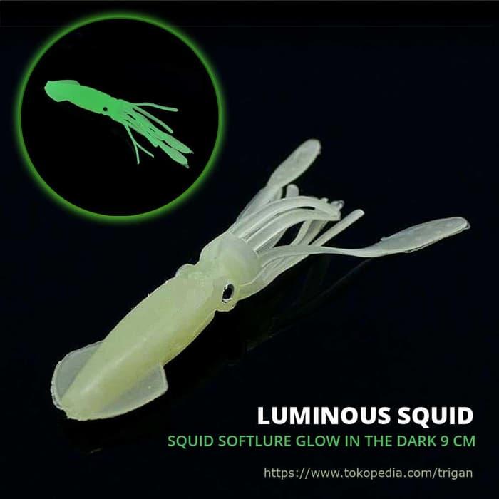 HOT PROMO!!! Umpan Pancing Cumi Buatan Luminous Squi Softlure Silikon Mancing Malam - hWWaK1