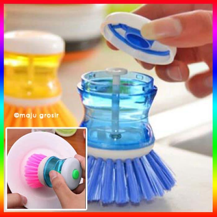 Alat Sikat Panci Inovatif ( Dispenser / Tempat Sabun Cair) - Merah Muda
