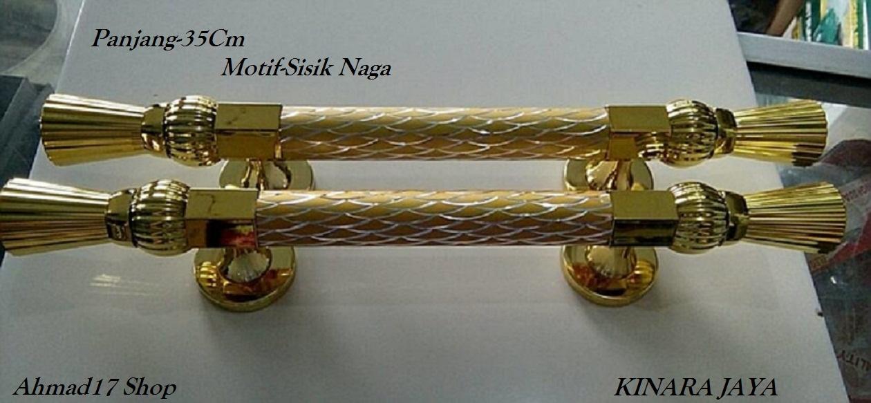 Tarikan Pintu Merk Bluesky-Pegangan Pintu Pull Handle-Dengan Warna Emas Chrome Anti Karat-Ukuran 35Cm-Motif Sisik Naga (KINARA JAYA)