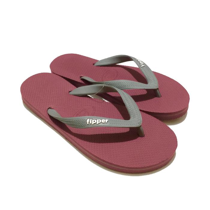 Best Seller!! Sandal Fipper Slick Maroon Grey - ready stock