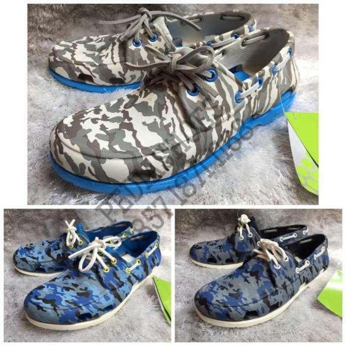 (Garansi Termurah) Sepatu Pria Crocs Beach Line Boat Army Original - Asqiq2