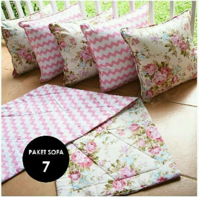 K.gallery-Sarung bantal sofa uk.40 (1 set/5 pcs) taplak uk.100x40