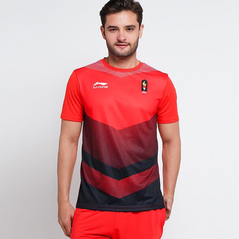 Kaos Baju Badminton Bulutangkis Lining Timnas INA Asean Games Jakarta Palembang 2018 Original Kaos Baju Asian Para Games 2018