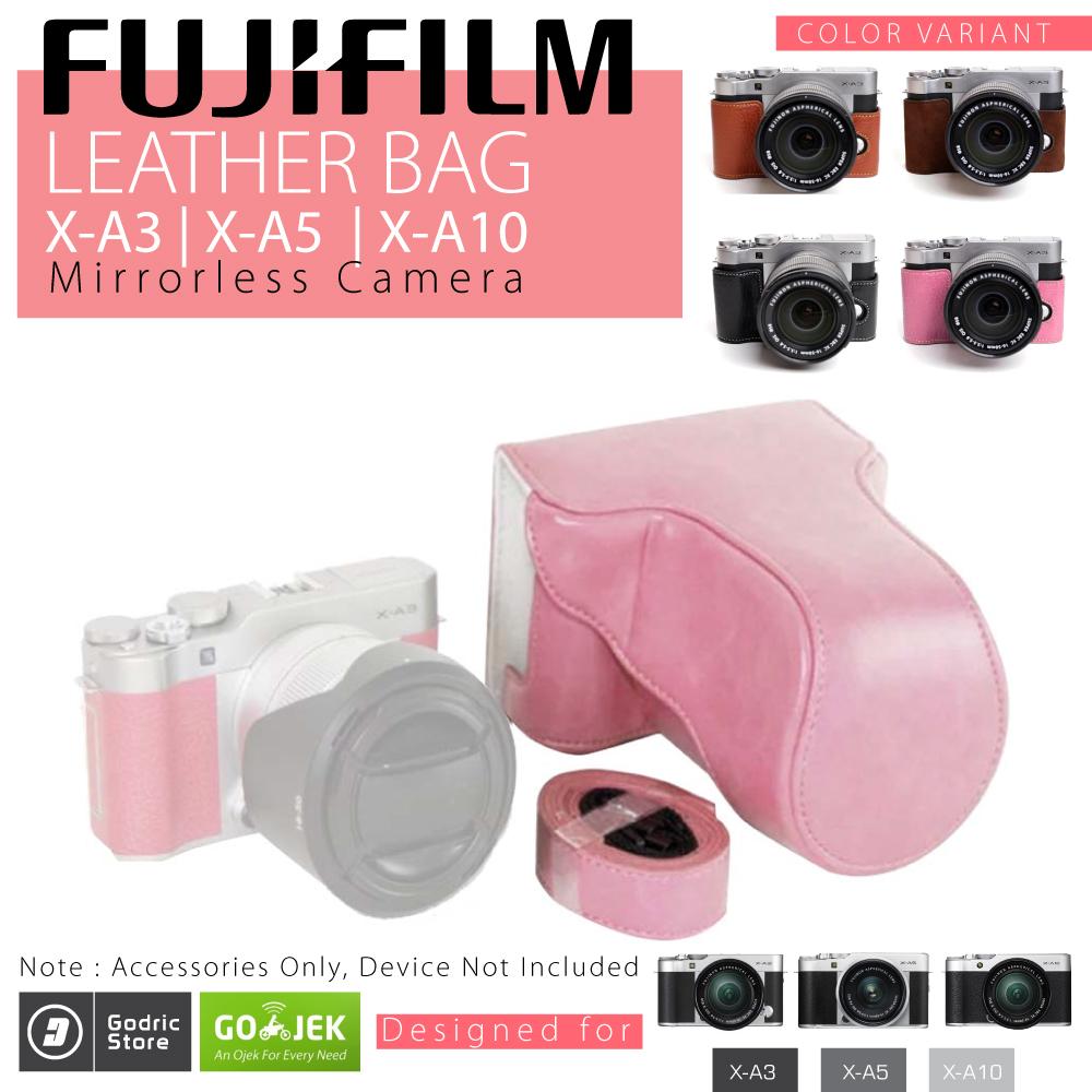 Fujifilm X-A3 / X-A10 / X-A5 / XA3 / XA10 / XA5 Leather Bag / Case / Tas Kulit Kamera Mirrorless - Pink Muda