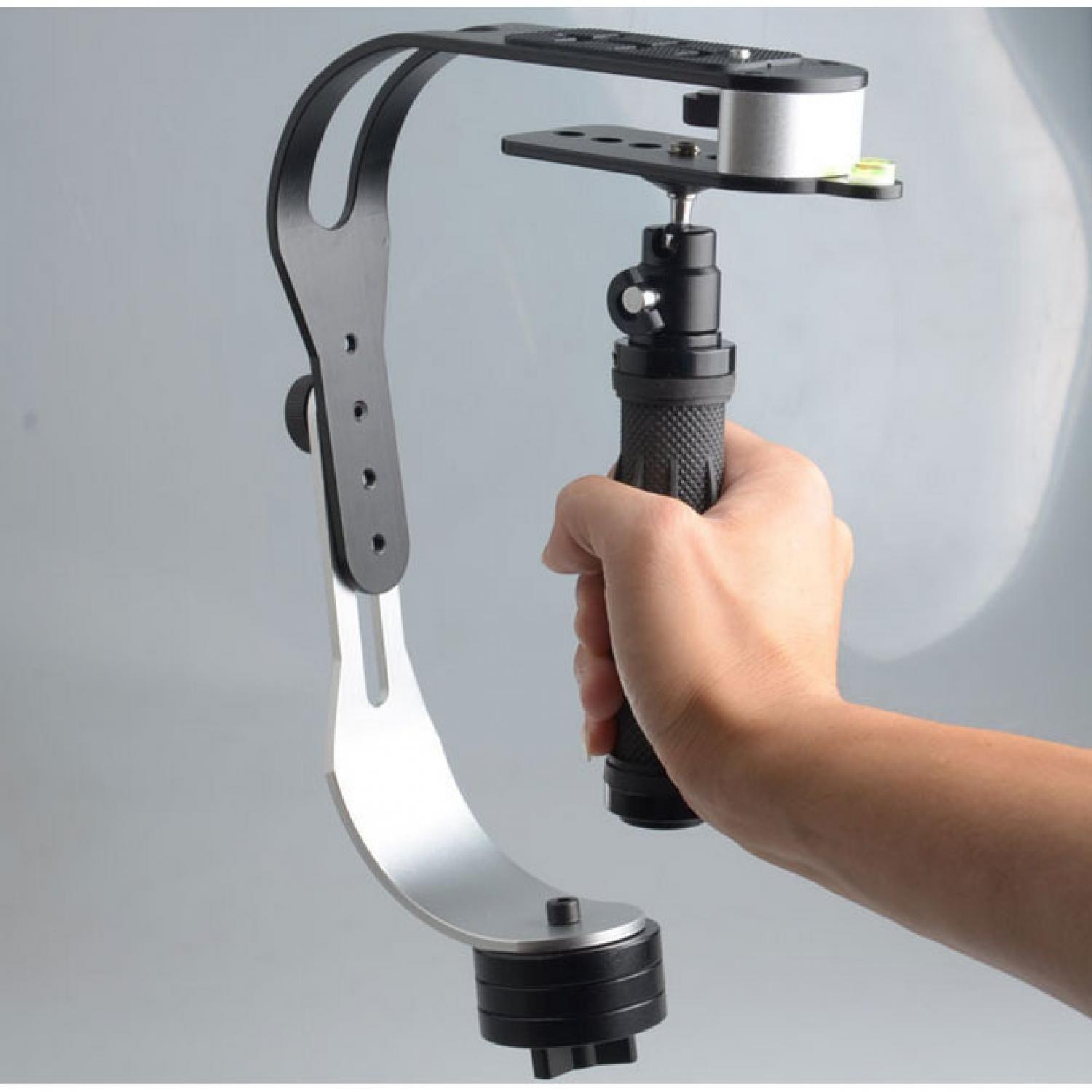 Handheld Stabilizer Kamera DSLR GoPro Xiaomi Yi Gimbal Pegangan Handle Steadycams SJCAM Canon Nikon Fuji Film Pegangan Aksesoris Kamera Action Perlengkapan Audio Video Vlog Comfortable Grap Super Smooth Lightweight and Rigid s5864 - Black