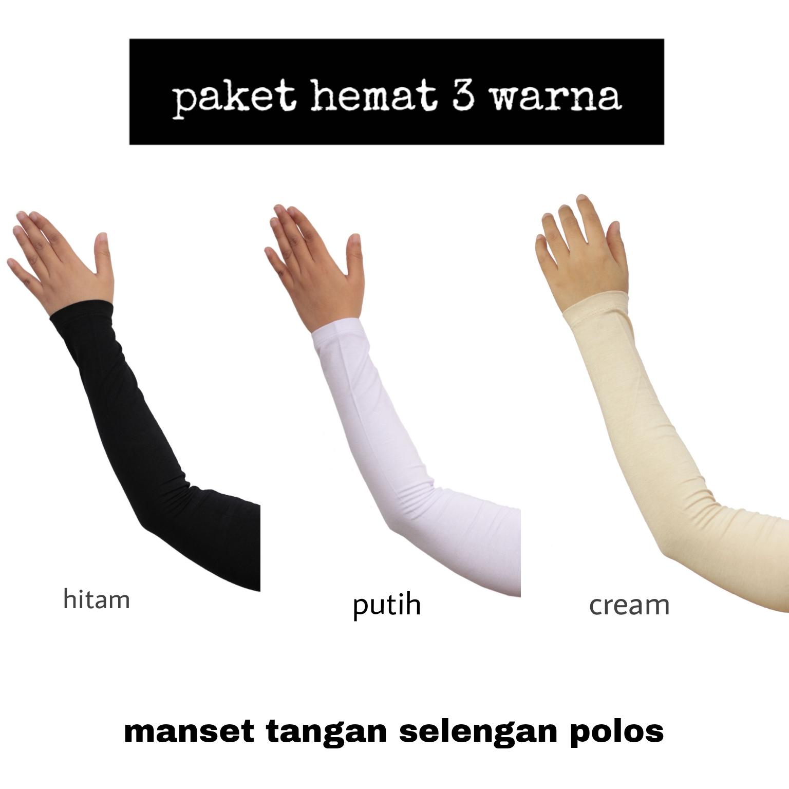 3 pasang Manset tangan selengan polos (paket hemat )