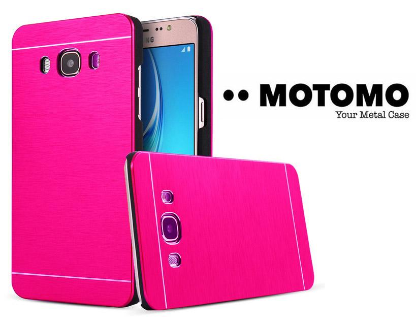 Motomo Rubber polycarbonat + Metal Hardcase Samsung Galaxy J1 Ace J110 Hard Back Case / Hard Back Cover / Case Samsung Galaxy J1 Ace J110 / Metal Motomo Samsung J1 Ace J110 / Casing Hp / Pelindung HP - Pink