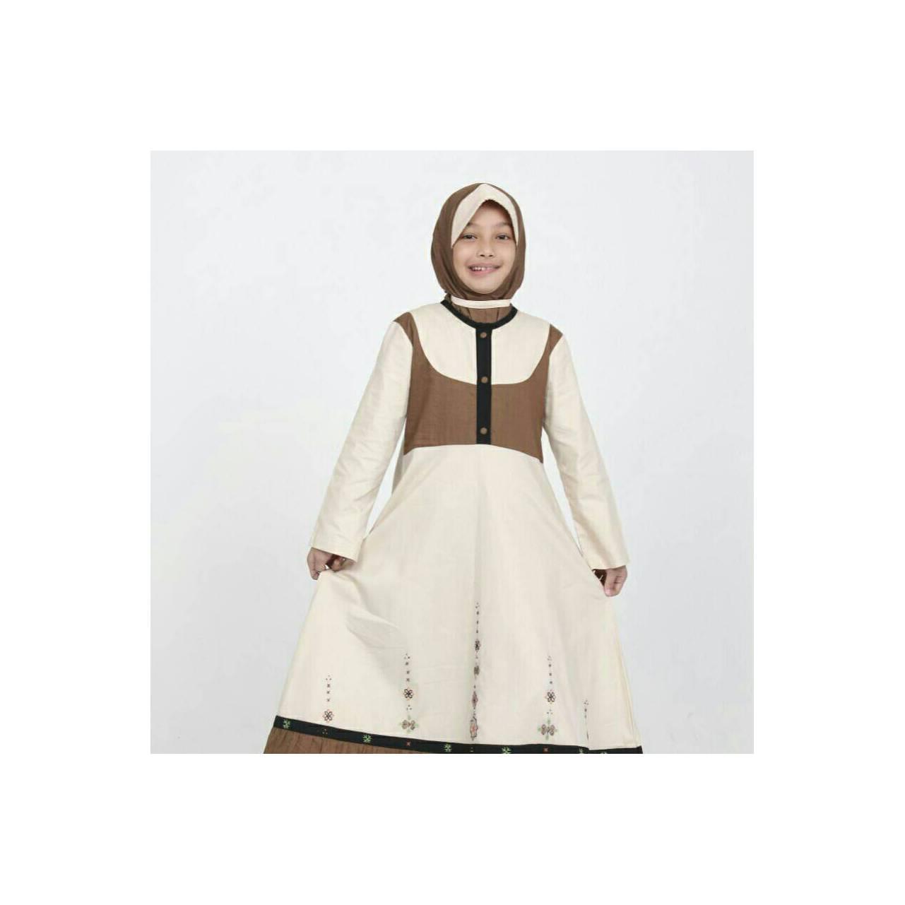 Gamis anak Azka Majidah Vanila-Hitam