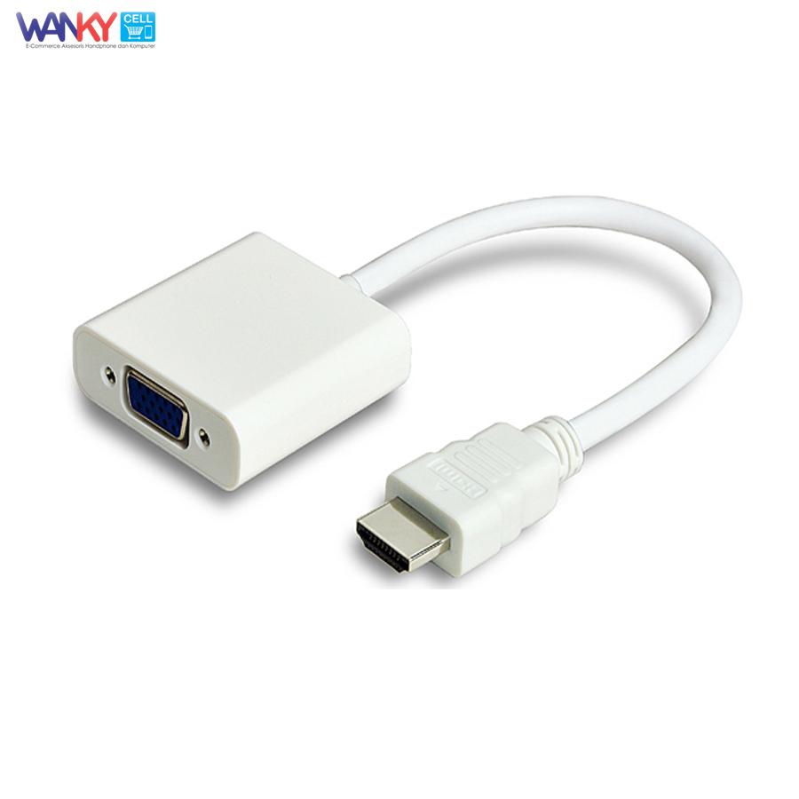 Wanky HDMI Type A To VGA Adapter Converter Cable For PC TV LED LCD Proyektor Devices - White