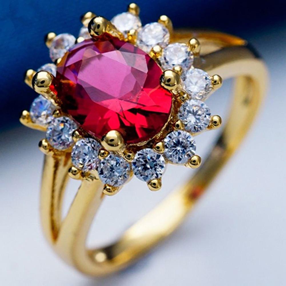 Bluelans® Elegan Pengantin Pernikahan Pertunangan Oval Mengkilap Rhinestone Jari Perhiasan Cincin
