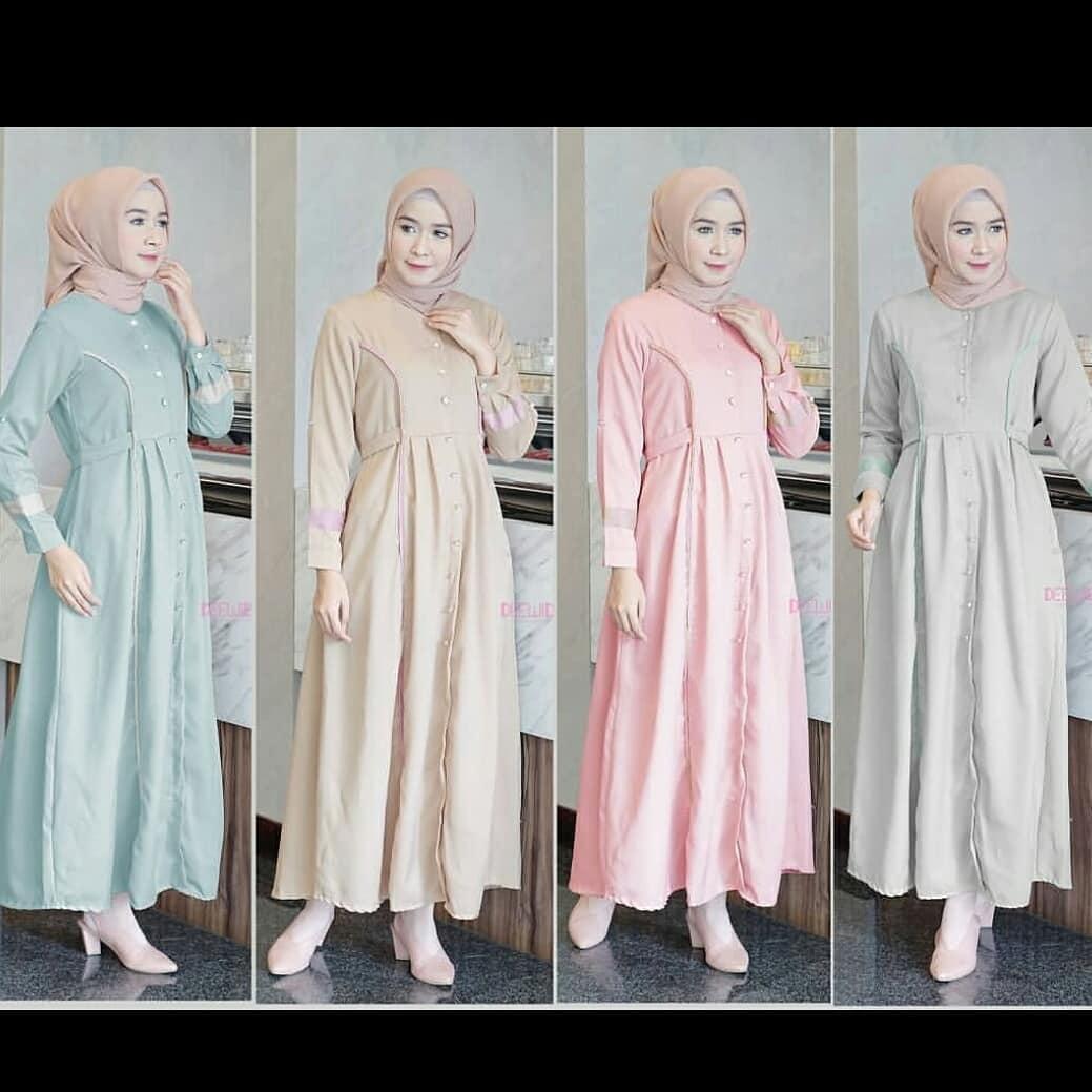 Baju Original Muslim Termurah MCL SOFIE Maxi Dress Modern Wanita Gamis Panjang Hijab Fashion Perempuan Casual Terbaru Tahun 2018