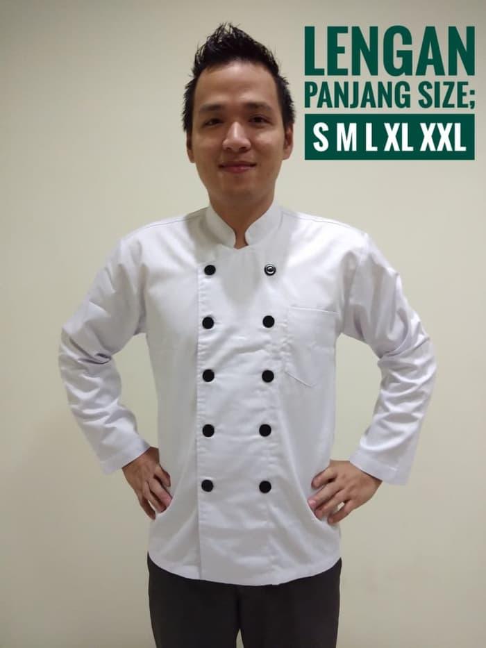 Baju Chef Seragam Baju Koki Lengan Panjang Putih Premium Quality - lyIVeZ