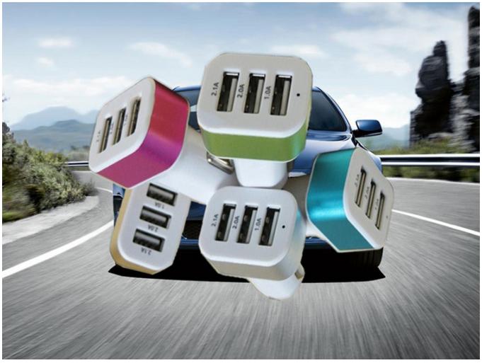 Car charger mobil utk hp/laptop/kamera/gps colokan lubang 3usb