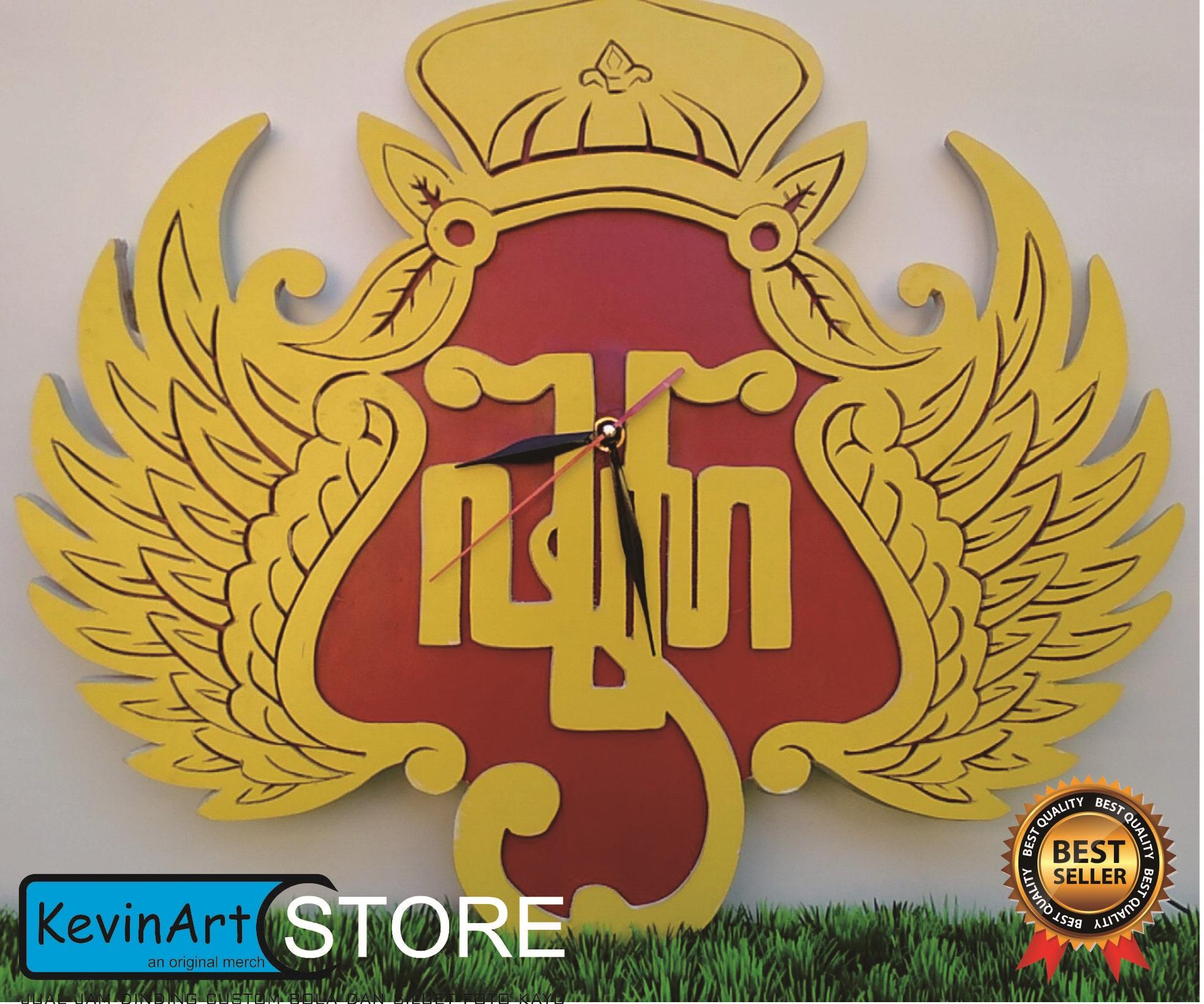 Jam dinding custom kayu 3D unik besar logo KRATON YOGYAKARTA