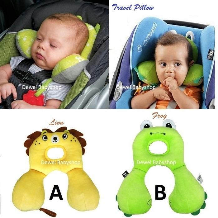 Bantal Leher Bayi (Baby Travel Pillow / Kado Batita Anti Pegal / Penahan Penopang Animal / Tour Motif lucu )