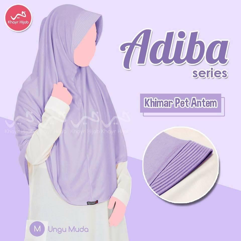 Kerudung Kaos Khayr Adiba Series Khimar Pet Antem Ungu Muda