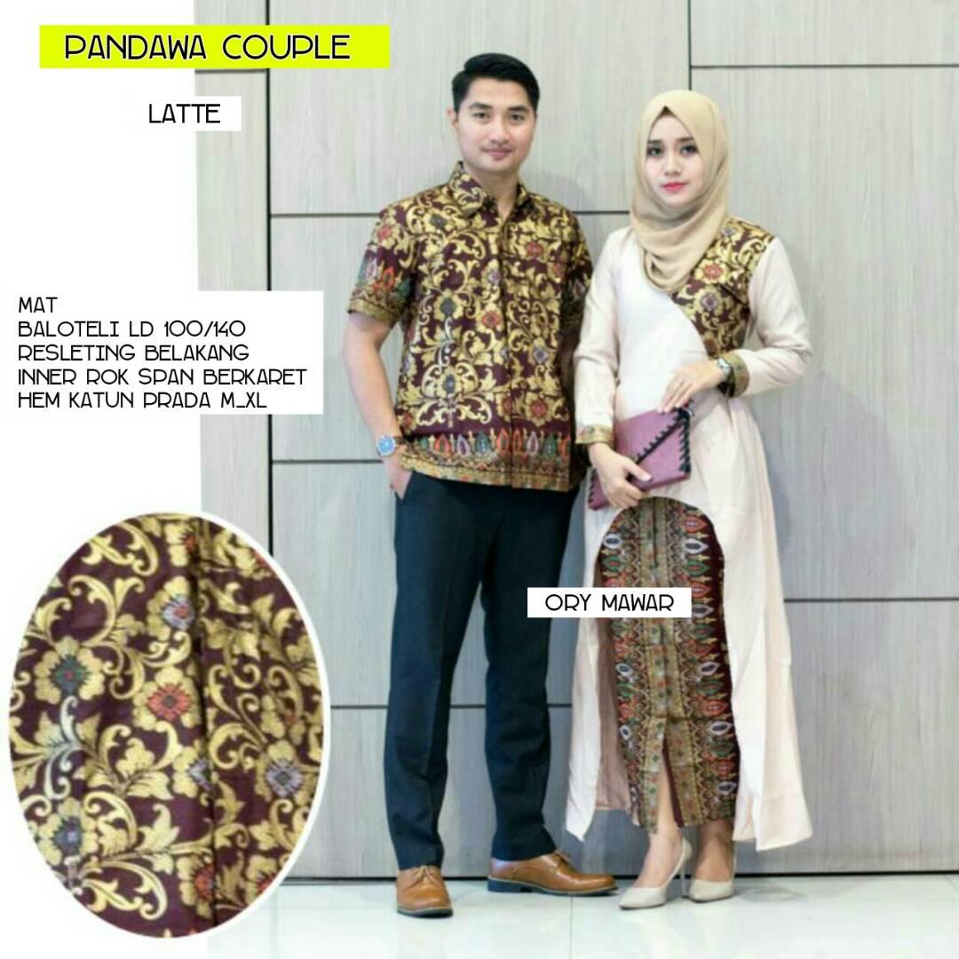 TERMURAH - Baju batik couple - baju muslim wanita terbaru 2018 - kebaya coupel Modern - Couple Batik - Batik Sarimbit - Batik Kondangan - Baju batik Pandawa Late