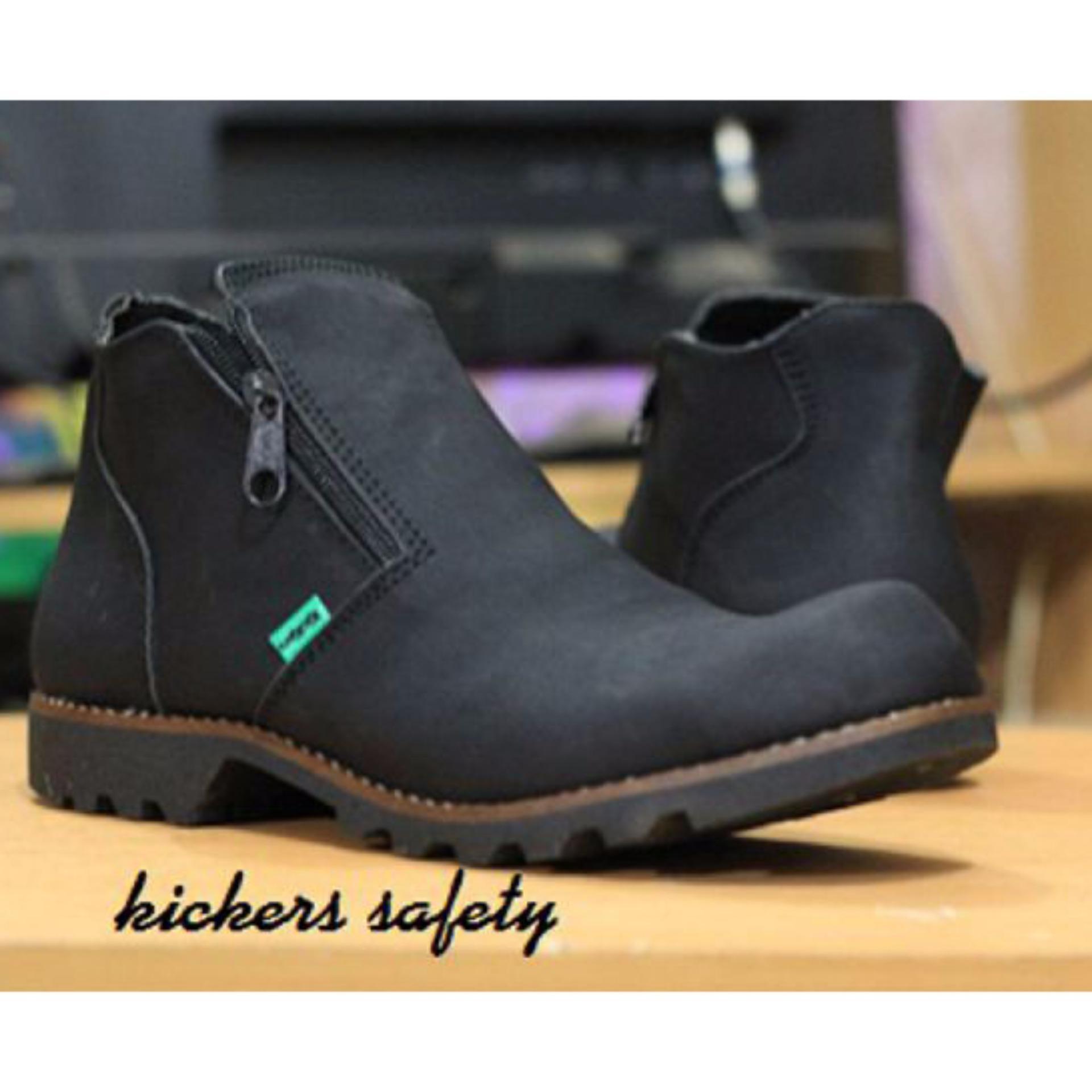 Kickers Sepatu Boots Pria Safety HITAM / Sepatu kerja boots semi formal (Kickers)