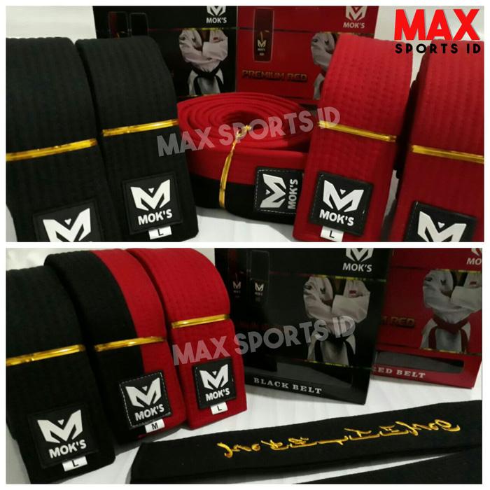 ASLI!!! Sabuk Taekwondo Moks Premium Merah, Junior (Poom) dan Senior (Hitam) - vKrAyN