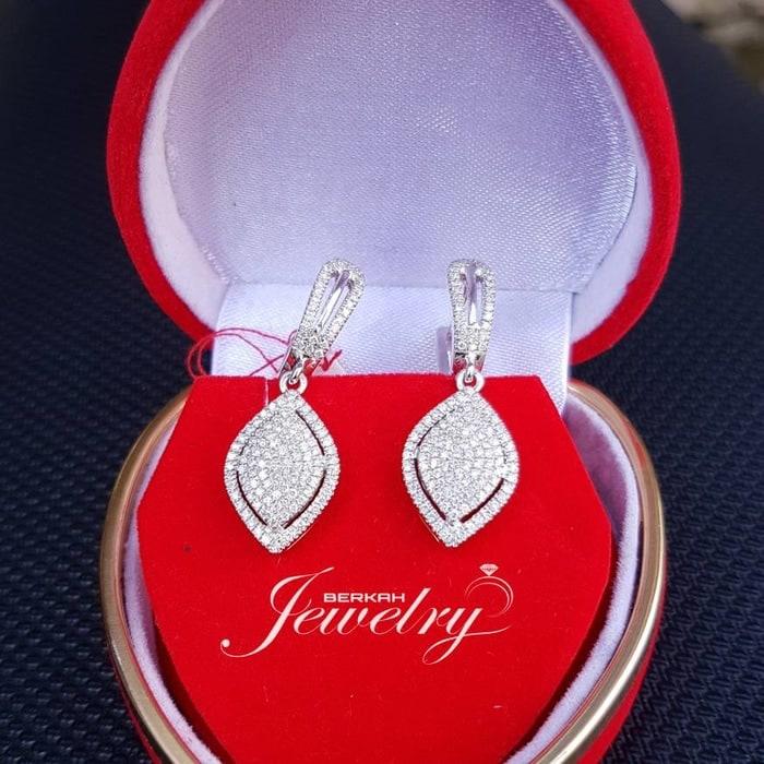 Anting Earing 0,80 Carat Berlian Eropa Emas Wanita Natural Diamond