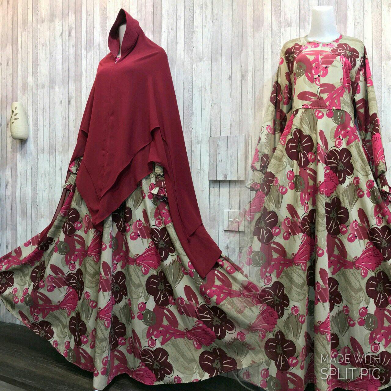 Adzra Gamis Murah syari /busana muslim wanita - Laura Dress - Merah