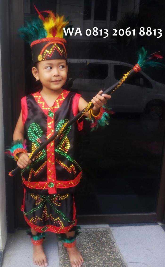 Terbaru! Dayak Tk Wanita Lengkap | Baju Adat Kostum Anak Karnaval Parade Pawai - ready stock