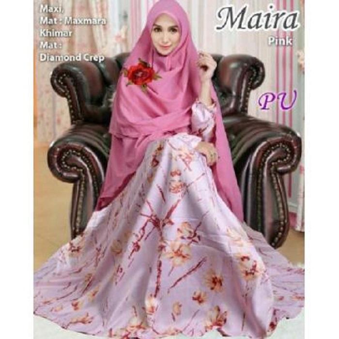 TOKO KIRANA SURABAYA BAJU MUSLIM GAMIS JUMBO MAIRA FREE KHIMAR BUSUI ORI PU