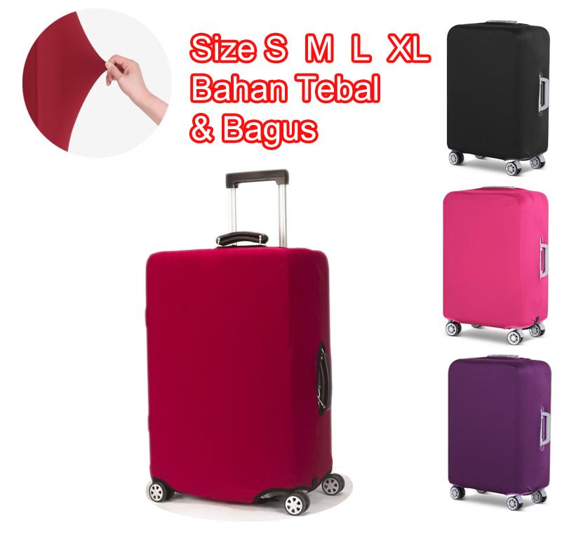 Premium Sarung Koper Elastis Luggage Cover Elastic Pelindung Koper Polos Bahan Tebal
