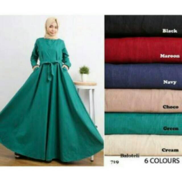 Gamis balotelli Xxl jumbo umbrella abaya dress baloteli polos size large jumbo Xxl tanah abang mustard LD 120