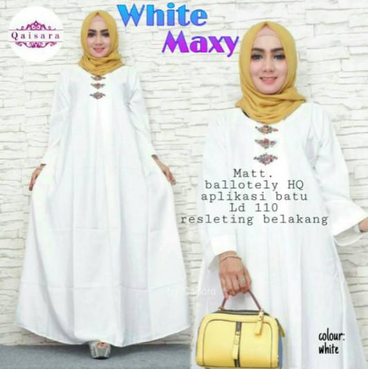 Gamis Putih Syari Umroh WN47 - Gamis Polos Muslimah