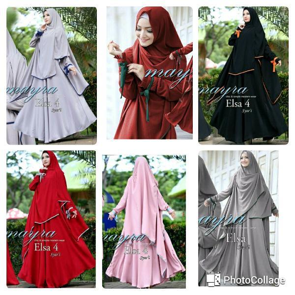 Promo Hari Ini Ns FC ELSA NEW PINK DW Maxi Terusan Dress Gamis Syari Polos Premium Xl Busui Big Size
