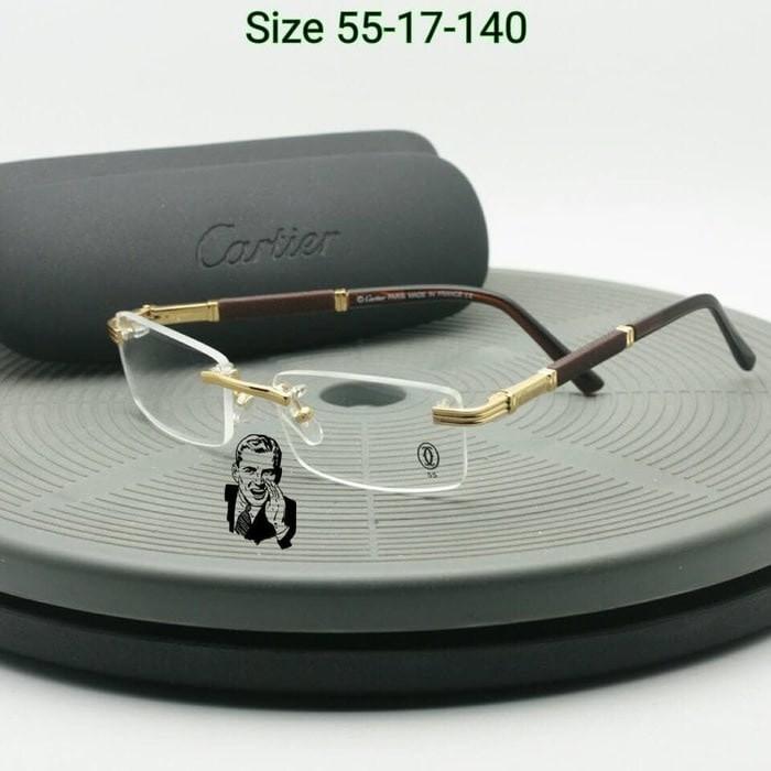 Frame Kacamata Cartier 809 Black Kacamata Pria Kacamata Premium Variasi Tidak Ada