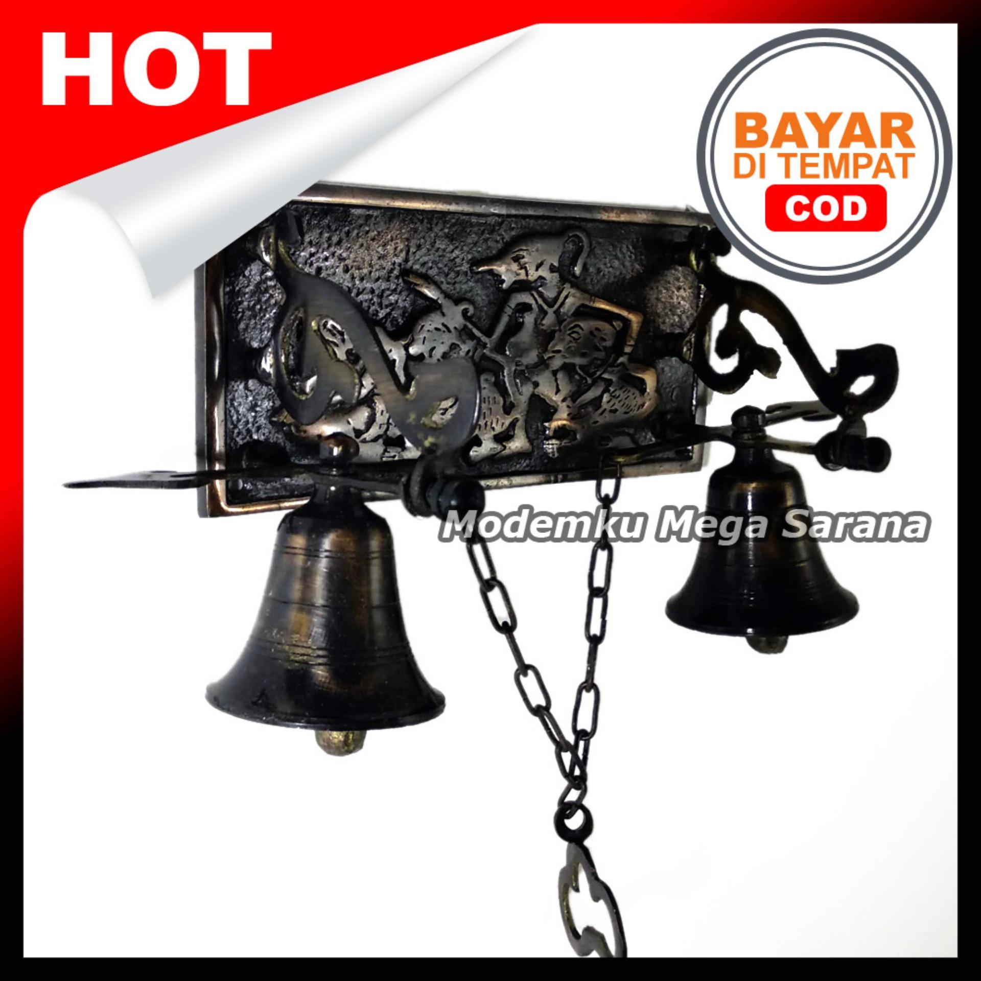 Bel Pintu 2 Lonceng Wayang Punokawan Kuningan - Hitam Kecoklatan