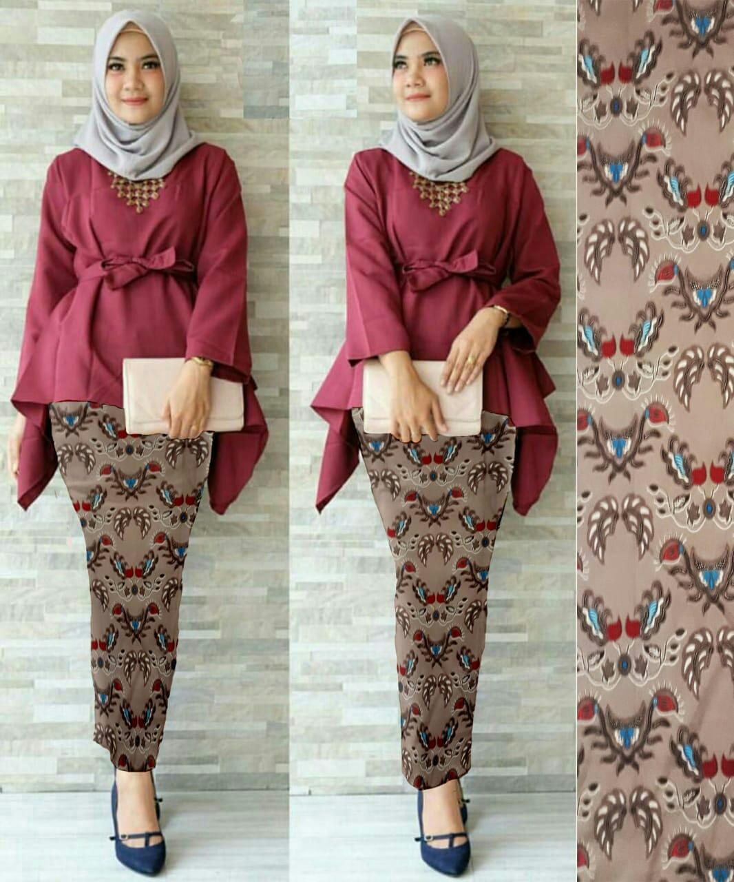 J&C Setelan 2In1 Nafira Absol / Atasan Wolpeach / Rok Batik Prada / Setelan Kebaya 2 in 1 / Baju Pesta / Kebaya Muslim / Rok Panjang Batik / Rok Batik / Baju Muslim / Hijab Style / Hijab Fashion