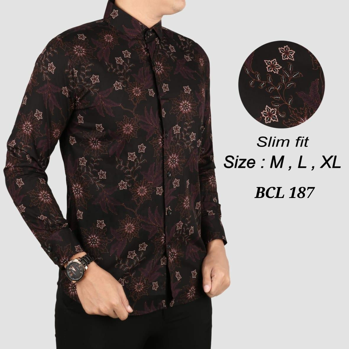 Baju Kemeja Batik Pria Slimfit Motif Modern Bahan Lembut Dan Adem Tidak Mudah Luntur Terbaru 2018