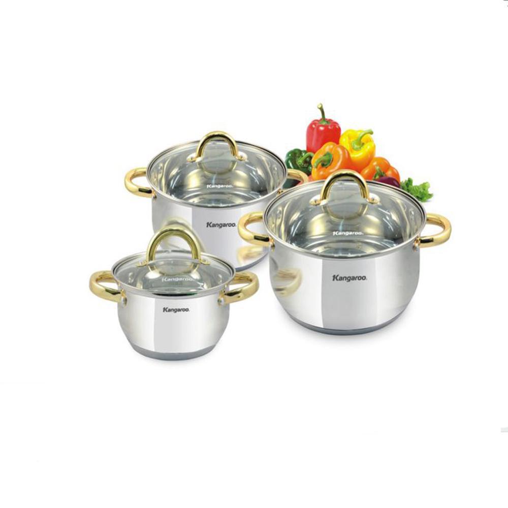 Kanggaroo KG864 Cookware Set / Panci Set Isi 3 PCS Harga Murah