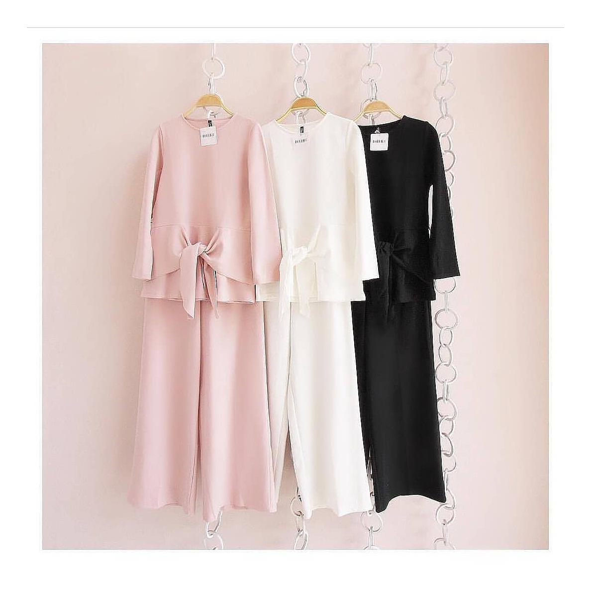 Stelan Jumpsuite “SF MARISTA SET” Baju Panjang Muslim Hijab Moderen Pakaian Trand Baru 2018