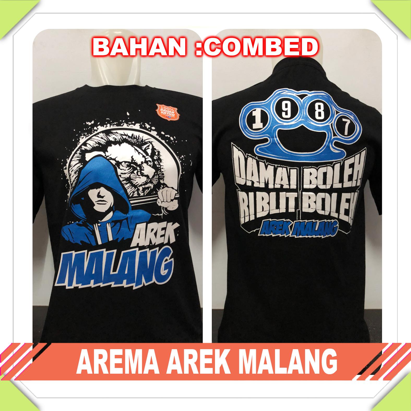 Suppliernatgeo - Kaos T-Shirt Distro / Kaos Pria / Tshirt Pria / Distro Pria / Baju Pria Premium Bola Indonesia Arema Arek Malang - Hitam