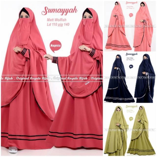 Gamis set Sumayyah syari ori by royale9 (magenta)