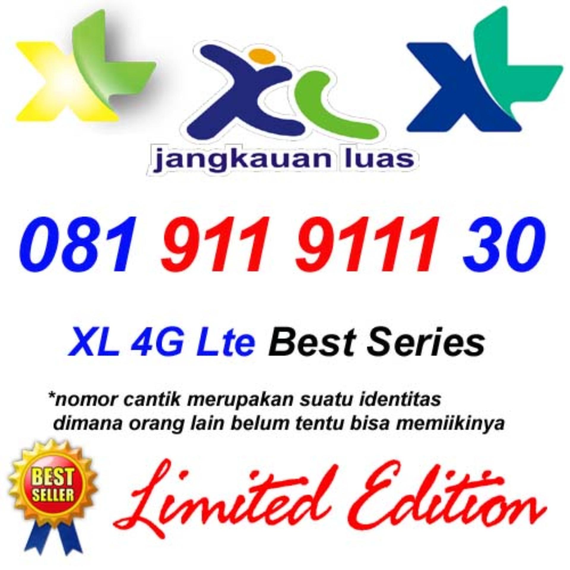 Kartu XL 4G Lte 081 911 9111 30 Perdana Nomor Cantik