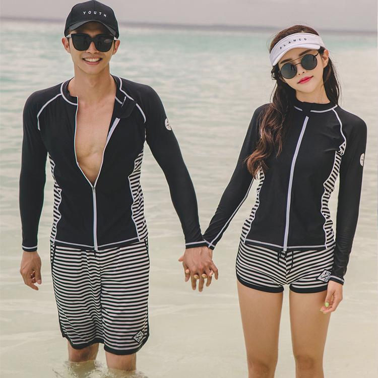 Mata Air Panas Pakaian Selam Baru Lengan Panjang Terpisah Ubur-ubur Baju Renang (Model Pria)