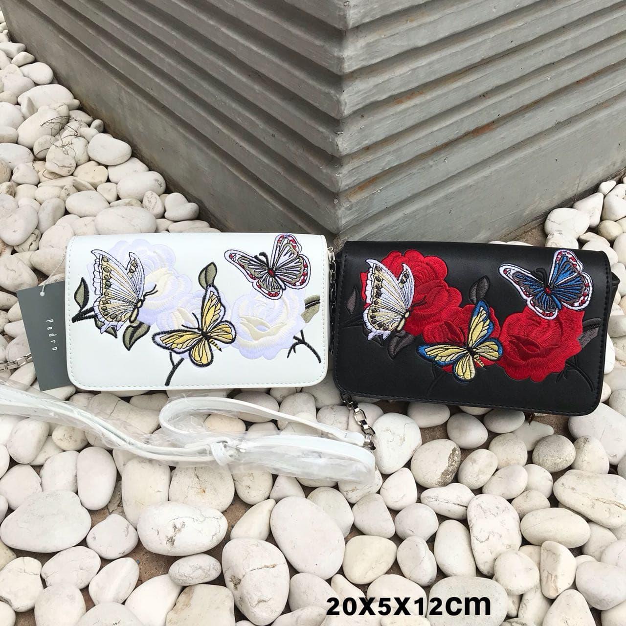 Tas Pedro Mini Slings ButterFly White Dan Black OriginaL China
