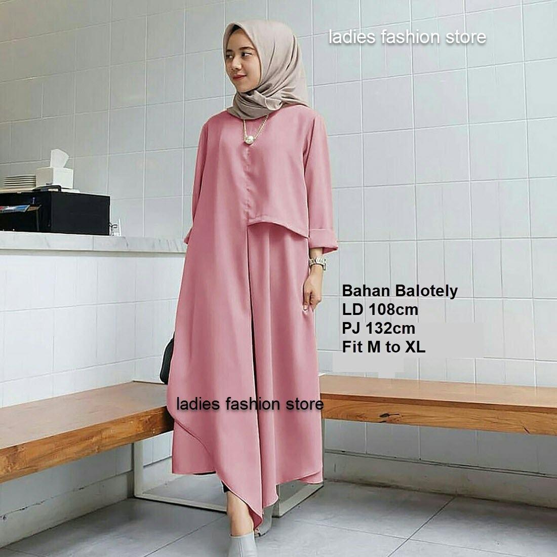 Pakaian Muslim Wanita / Tunik Muslim Wanita / Tunik Lengan Panjang / Atasan Tunik Cewek / Atasan Wanita / Tunik Murah / Tunik Model Baru / Tunik Helona / Gamis Wanita / Dress Muslimah / Dress Wanita / Gamis Ukuran Jumbo / Tunik Model Polosan KA - (Ethaar)