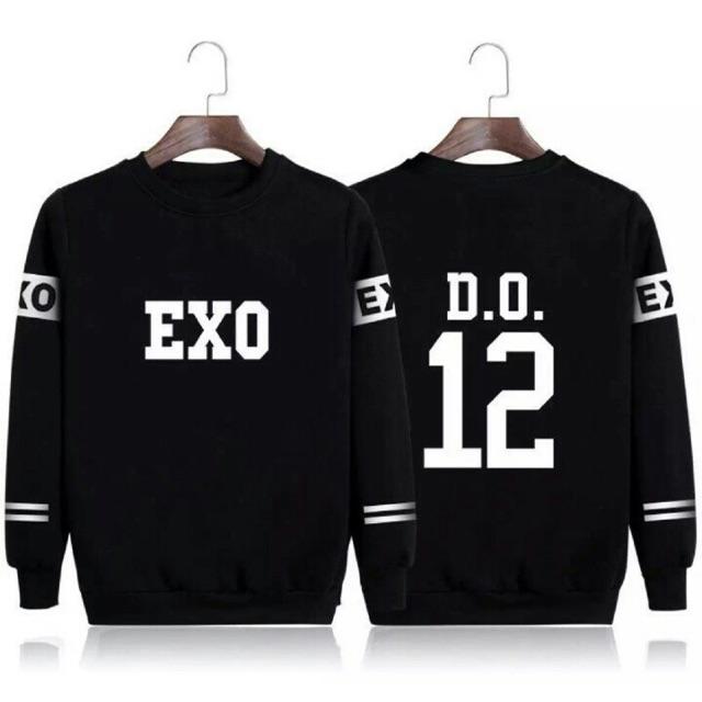 Damai fashion jakarta - baju atasan wanita sweater EXO D.O hitam - baju termurah konveksi