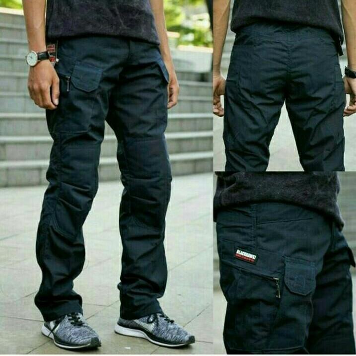Celana Panjang Blackhawk Hitam Size 28 - 48 / Celana Tactical Taktikal Black Army / Celana Outdoor / Celana Hunting / Celana Cargo / Celana PDL Hitam Gelap