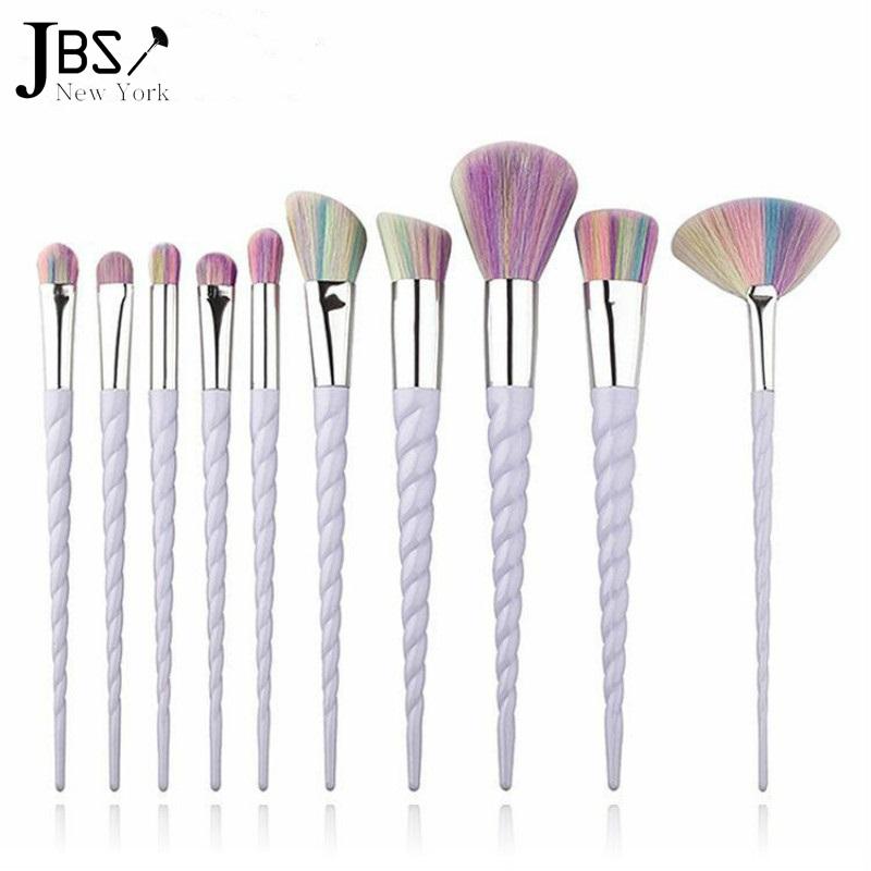 JBS New York Kuas Makeup Brush 10 Set - Make Up Set isi 10 Brush Unicorn Purple / K080