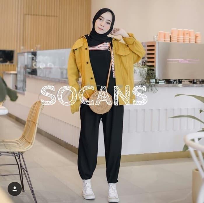 TERLARIS Oversized Jacket MUSTARD jeans Denim ZARA Jaket bio blitz Tebal Import