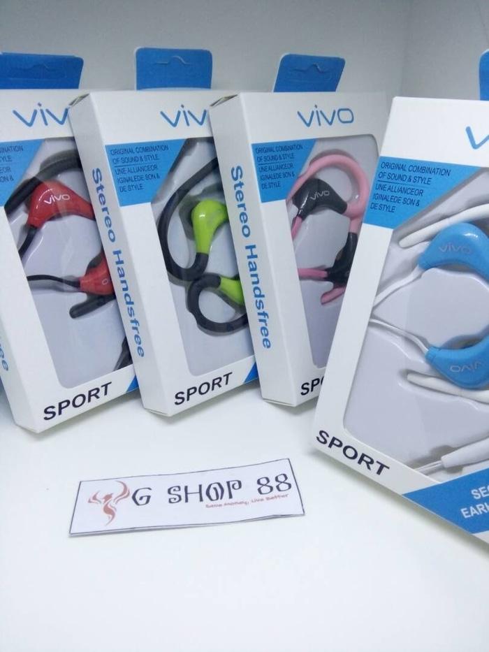 Handsfree Sport Branded Vivo Handsfree With Cantolan Telinga Pengiriman Random - Bisa Untuk Sony Xperia Z Ultra Z1 Z1s Z2 ZL Z3 Z4 Z5 Compact Mini C C3 E T T2 Ultra T3 M M2 M4 Aqua Go ion X SP Sola
