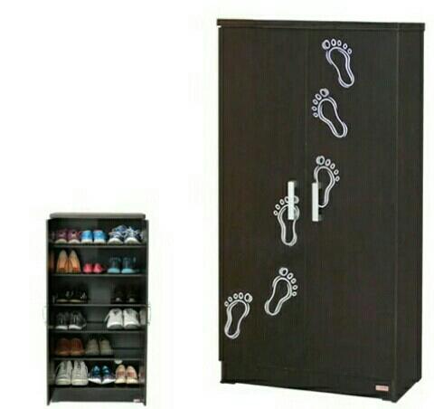 Lunar lemari rak sepatu 2 pintu Dengan Motif di bagian pintu free ongkir jakarta depok dan tangerang