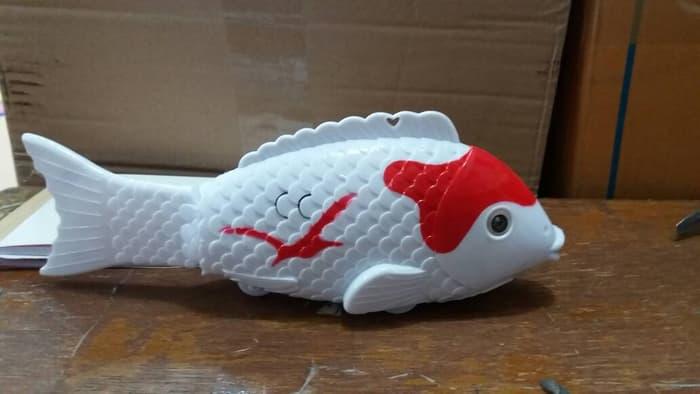 mainan ikan jalan+lampu kedip+musik